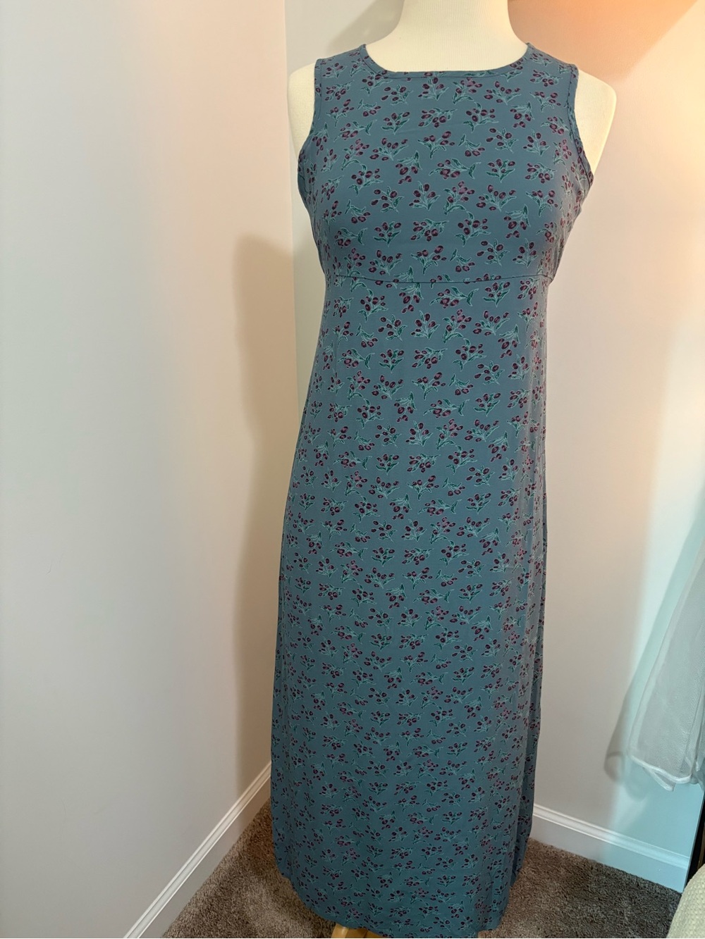 Freeport Studio Floral Maxi Dress in Dusty Blue